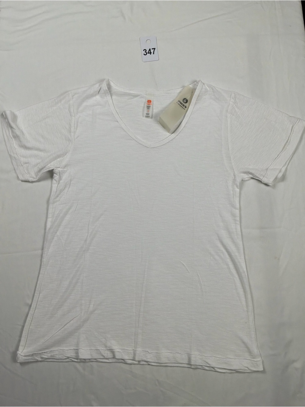 Mono B White V-Neck Short Sleeve Tee
